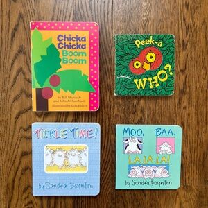 Board Book Bundle - Sandra Boyton, Peek-a-who? Chicka Chicka Boom Boom